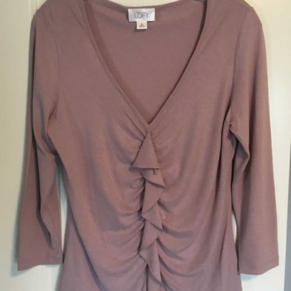Ann Taylor Loft Ladies Long sleeve lightweight shirt Mauve size M